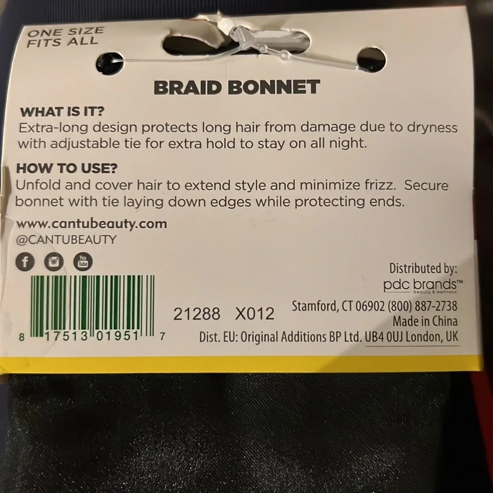 Cantu Cantu‎ Braid Bonnet Classic xl sleep cap